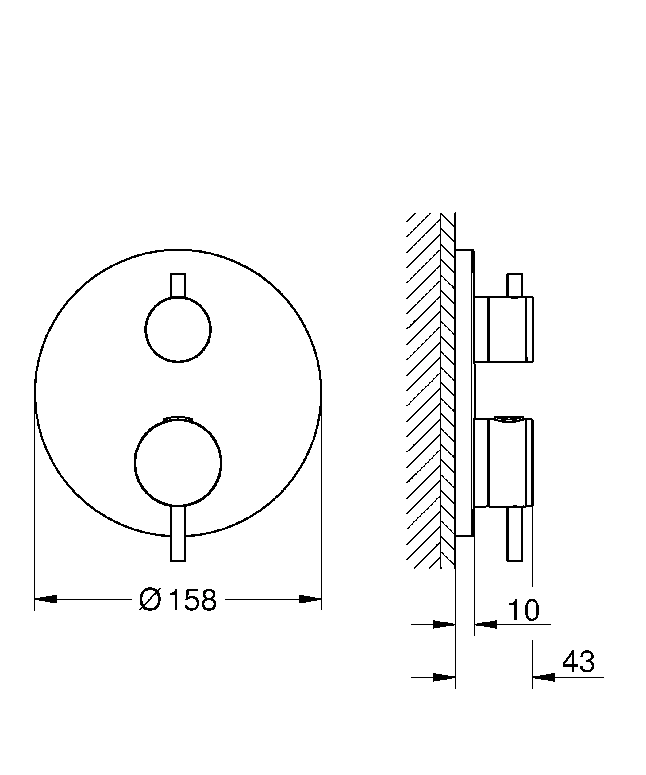 Thermostat-Brausebatterie Atrio 24357, Fertigmontageset für Rapido SmartBox, chrom