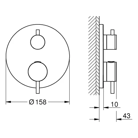 Thermostat-Brausebatterie Atrio 24357, Fertigmontageset für Rapido SmartBox, chrom Thermostat-Brausebatterie Atrio 24357, Fertigmontageset für Rapido SmartBox, chrom
