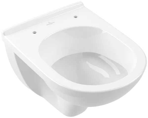 Tiefspül-WC Compact O.novo 568810, 360 x 490 x 330 mm, Oval, wandhängend, Abgang waagerecht, Weiß Alpin