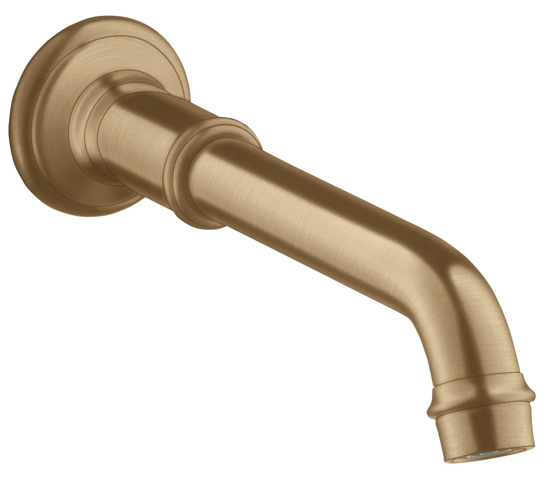 Hansgrohe AXOR Montreux Wanneneinlauf BBR, Brushed Bronze, Ausladung 220 mm, max. Durchfluss 20 l/min, Normalstrahl
