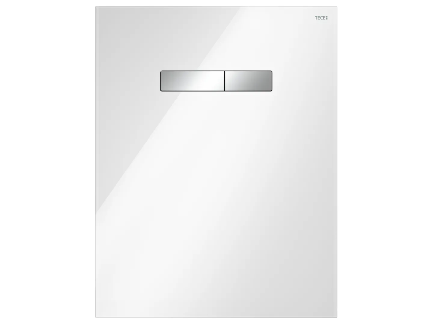 TECElux Betätigungsglasplatte manuell Glas weiß, Tasten Chrom glänzend