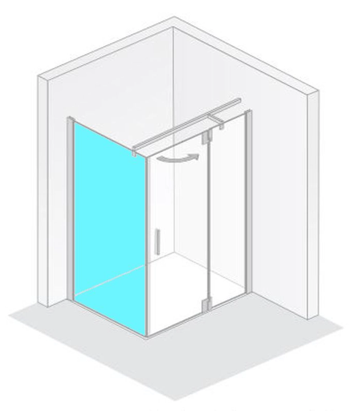HSK Seitenwand für Drehtür an Nebenteil „K2P“ Glas Mattierung mittig (65 cm), Profile Chromoptik (Alu Hochglanz poliert), für 750 mm, H: 2000 mm HSK Seitenwand für Drehtür an Nebenteil „K2P“ Glas Mattierung mittig (65 cm), Profile Chromoptik (Alu Hochglanz poliert), für 750 mm, H: 2000 mm