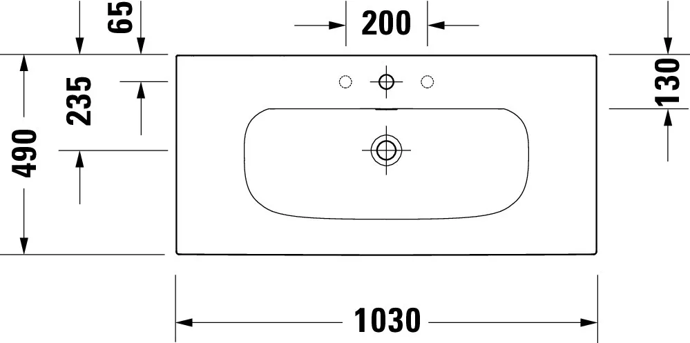 Möbelwaschtisch Viu 1030mm, Weiß mit ÜL, mit HLB, 1 HL