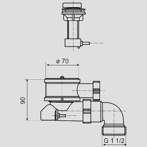 Körbchen-Ablaufgarnitur G1 1/2 für Spülen, ohne Überlauf