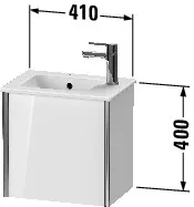 Duravit Waschtischunterschrank wandhängend „XViu“ 41 × 40 × 29 cm in Betongrau Matt