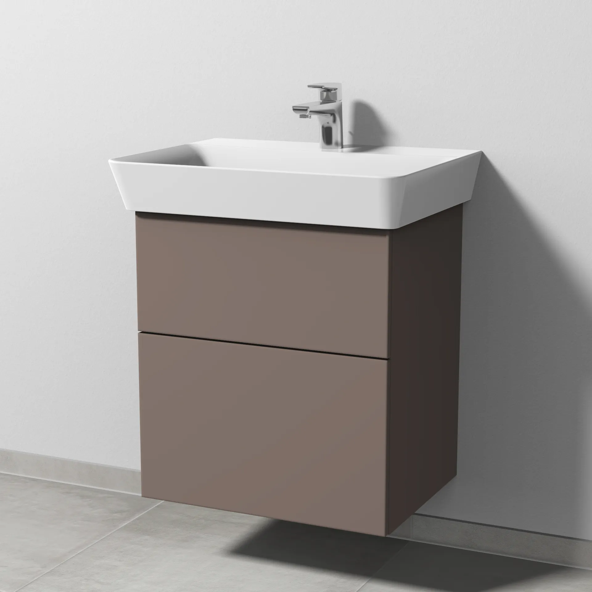 Sanipa Waschtischunterschrank „3way“ 525 × 582 × 402 mm in Taupe (matt) Sanipa Waschtischunterschrank „3way“ 525 × 582 × 402 mm in Taupe (matt)