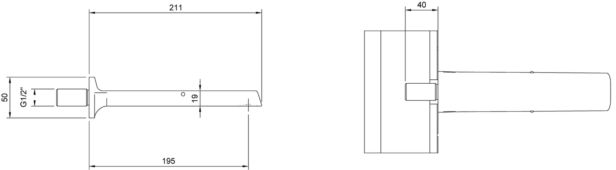 Badewannenauslauf „Liberty“ 21,1 cm in Chrom Badewannenauslauf „Liberty“ 21,1 cm in Chrom
