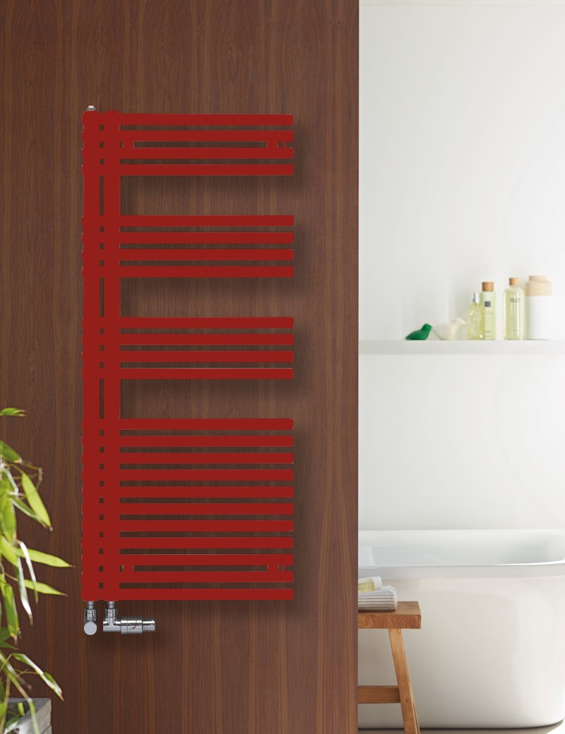 Zehnder Design-Heizkörper „Forma Asym“ für Warmwasser-Zentralheizung mit 50 mm-Seitenanschluss 49,6 × 168,1 cm in Ruby Red (RAL 3003, glänzend) Zehnder Design-Heizkörper „Forma Asym“ für Warmwasser-Zentralheizung mit 50 mm-Seitenanschluss 49,6 × 168,1 cm in Ruby Red (RAL 3003, glänzend)