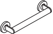 HaltegriffEdelstahl, PVD, Achsmaß 305 mm, Tiefe 70 mm, Stangendurchmesser 32 mm, in Farbe CK (messing glänzend)