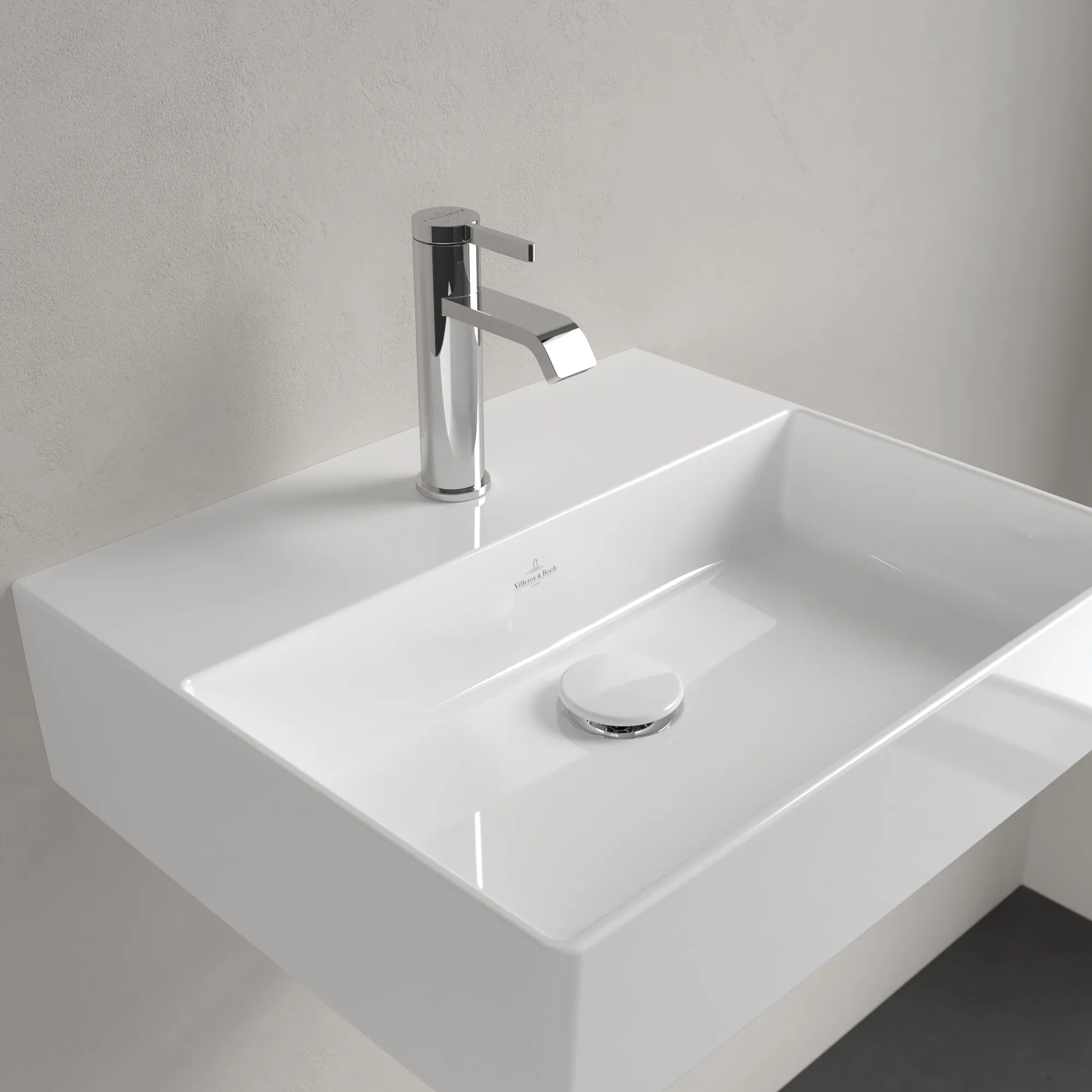 Villeroy & Boch Wandwaschtisch aus TitanCeram geschliffen „Memento 2.0“ 500 × 420 × 140 mm, mit Hahnlochbohrung, Hahnlochposition mittig in Weiß Alpin Villeroy & Boch Wandwaschtisch aus TitanCeram geschliffen „Memento 2.0“ 500 × 420 × 140 mm, mit Hahnlochbohrung, Hahnlochposition mittig in Weiß Alpin
