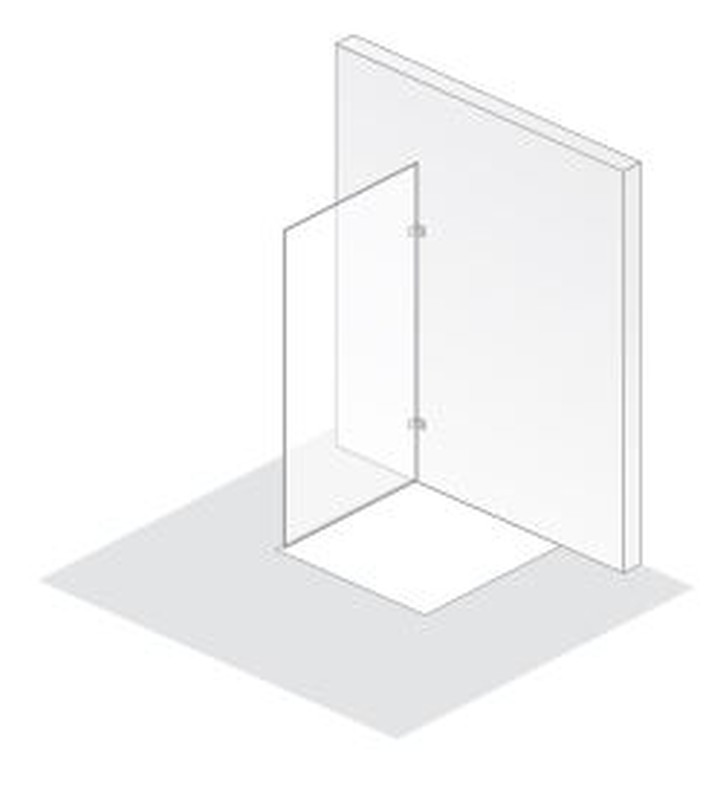 HSK rahmenlose Seitenwand AP.201 -AP.204 „Atelier Plan Pur“ Glas Mattglas, Scharniere Chromoptik (Alu Hochglanz poliert), für #Türbreite#, Sondergröße HSK rahmenlose Seitenwand AP.201 -AP.204 „Atelier Plan Pur“ Glas Mattglas, Scharniere Chromoptik (Alu Hochglanz poliert), für #Türbreite#, Sondergröße