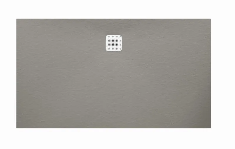 Duschwanne Structura 1200x750x25 in gesoftete Schieferoptik, mit Antirutsch B, Material Solique, Weiß