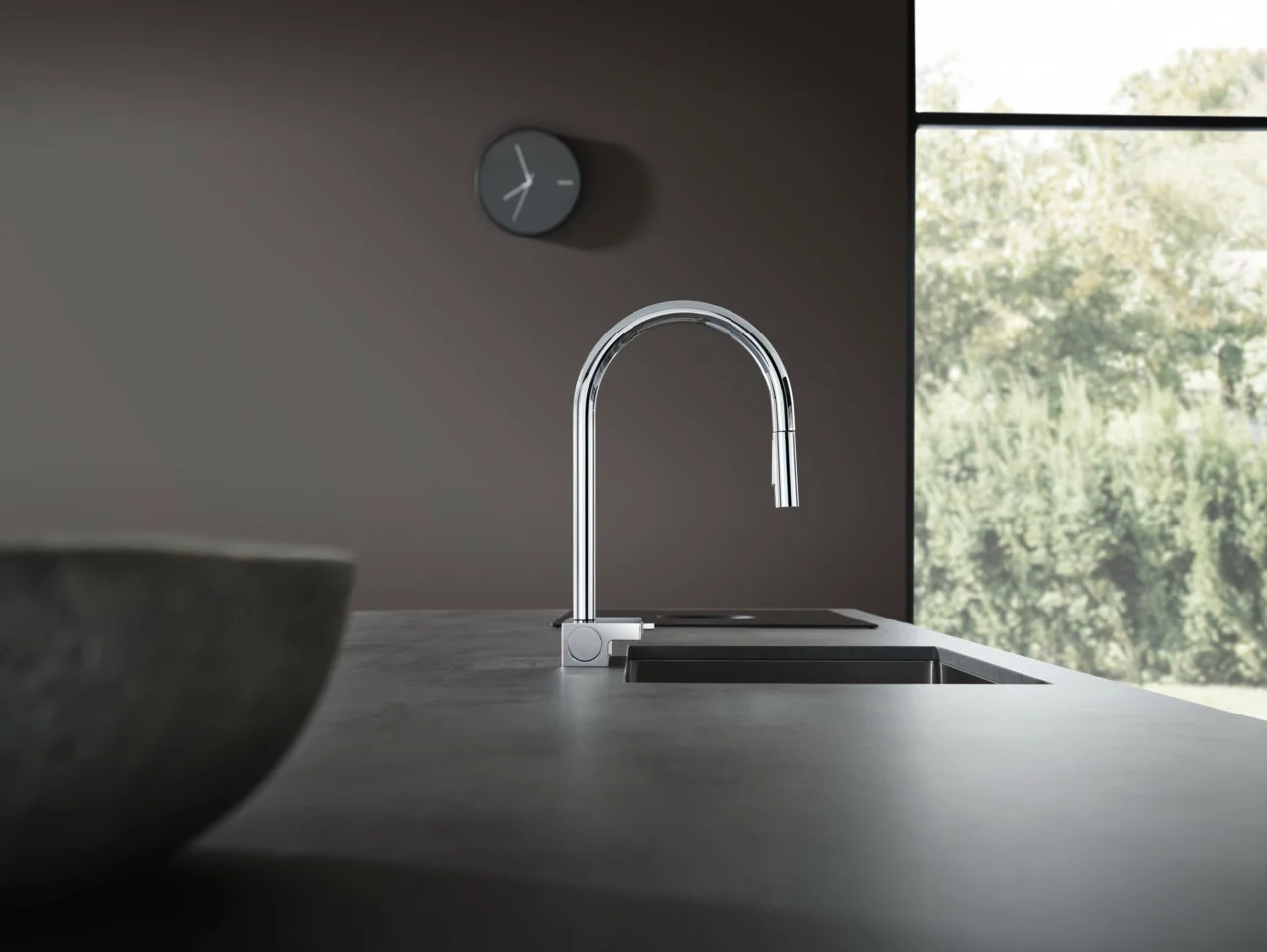 Hansgrohe Aquno Select M81 Einhebel-Küchenmischer mit Ausziehbrause 3jet Chrom, ComfortZone 170, Schwenkbereich einstellbar in 3 Stufen auf 60°, 110° oder 150°, Laminarstrahl, Brausestrahl, SatinFlow, MagFit magnetische Brausehalterung, maximale Durchflu