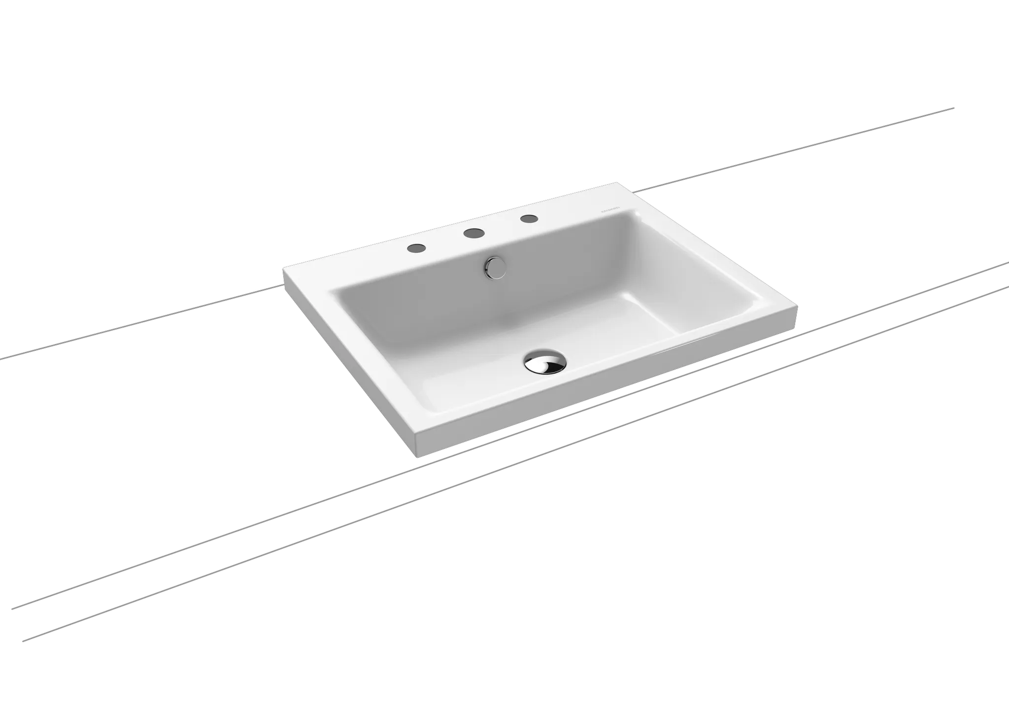 Kaldewei Puro Aufsatzwaschtisch (Randhöhe 40 mm) Modell-Nr: 3154, 600x460mm, cool grey 70