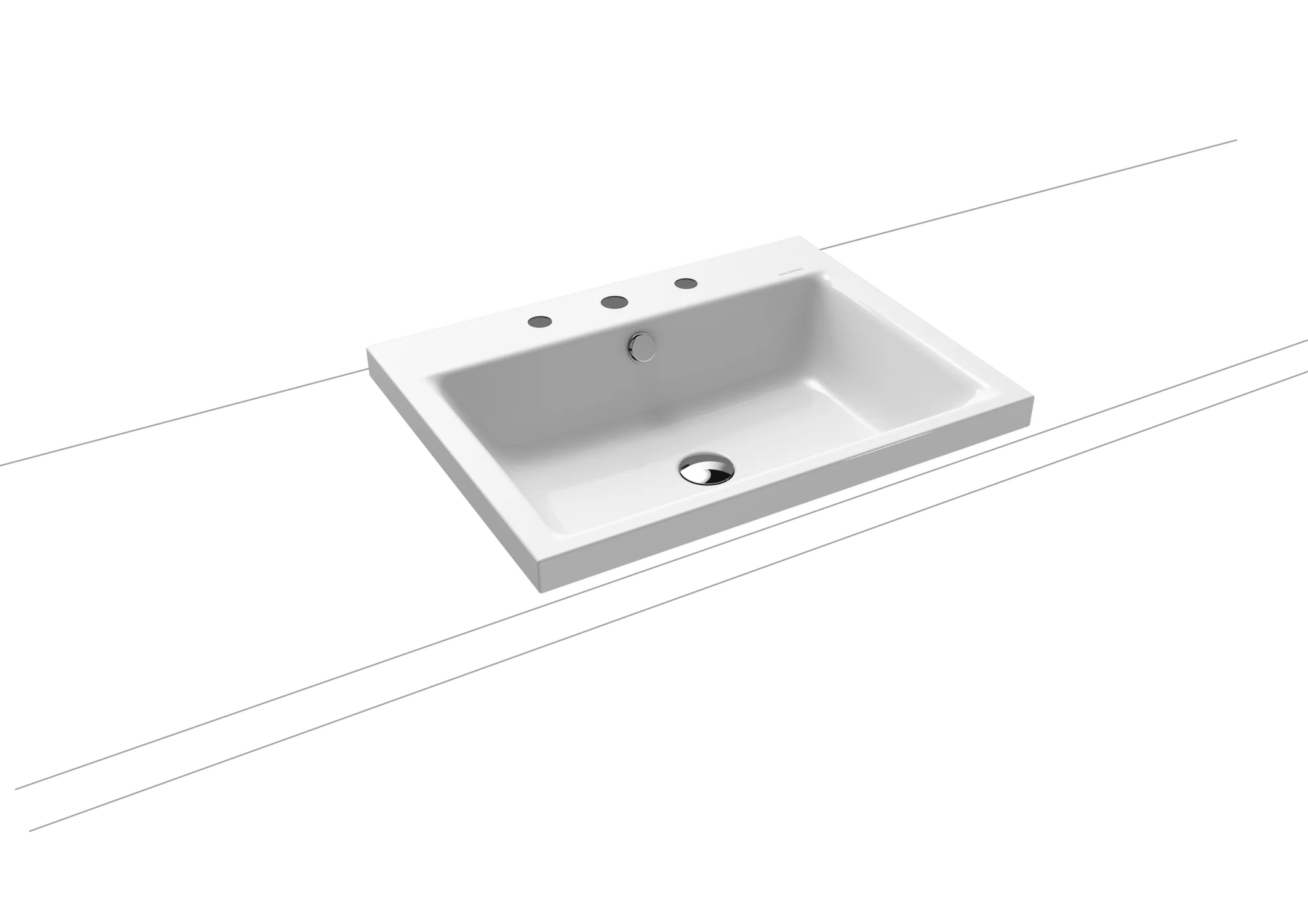 Aufsatzwaschtisch „Puro“ 60 × 46 cm, mit Überlauf in cool grey 70 mit Perl-Effekt