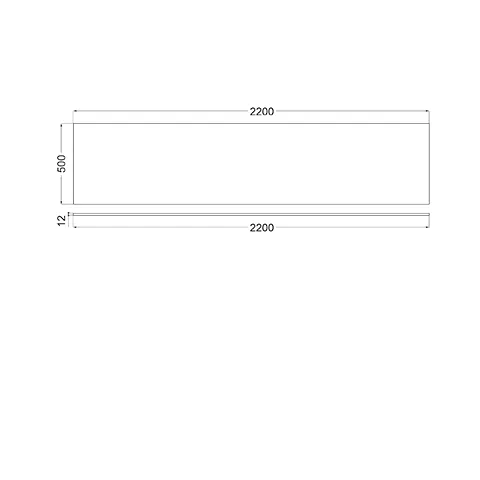 ICOS Deckplatte 220 x 50 H1,2 cm Mattweiß ICOS Deckplatte 220 x 50 H1,2 cm Mattweiß