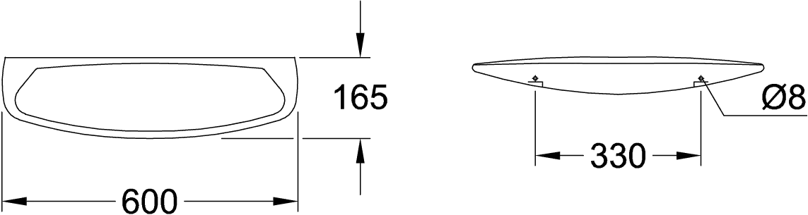 Villeroy & Boch Ablegeplatte „O.novo“ 60 cm in weiß alpin Villeroy & Boch Ablegeplatte „O.novo“ 60 cm in weiß alpin
