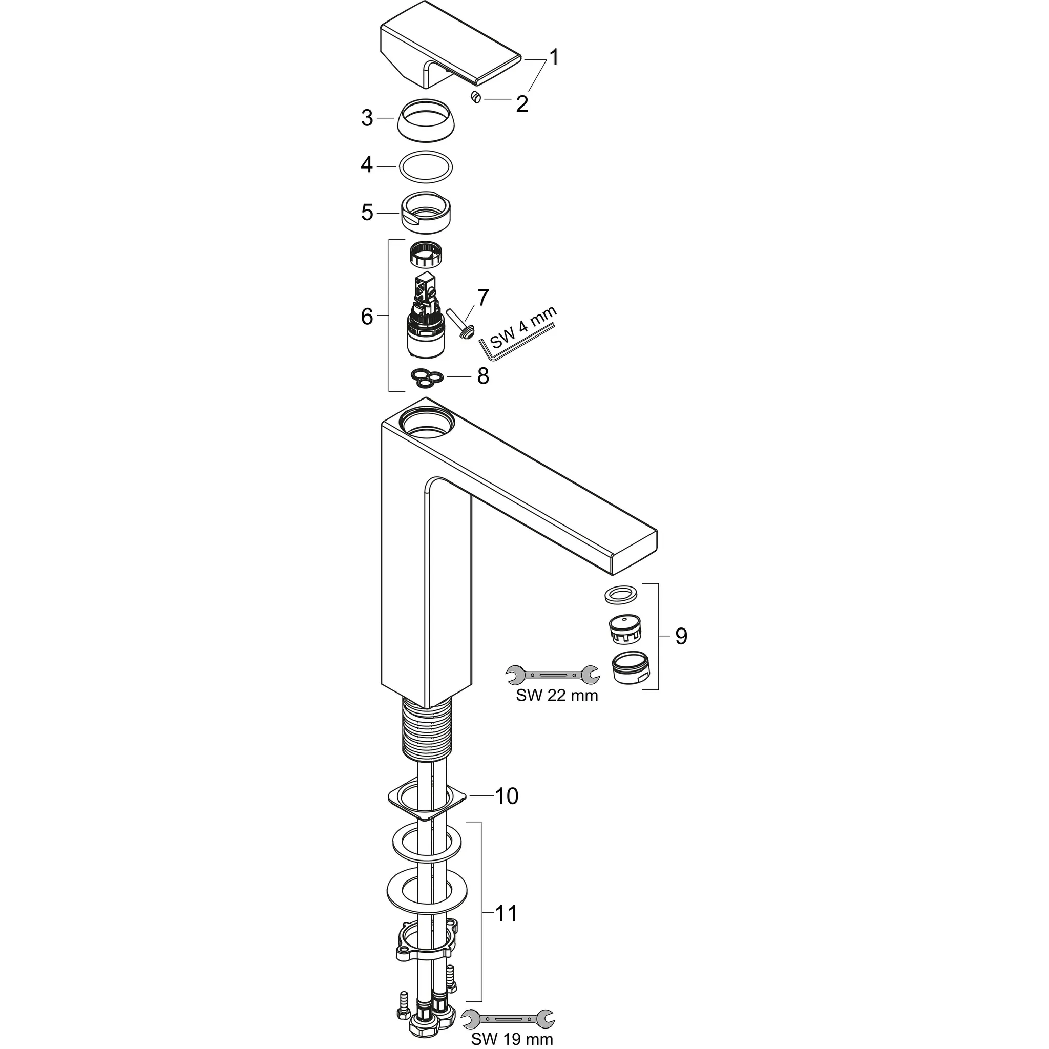 Hansgrohe Vernis Shape Einhebel-Waschtischmischer 190 CoolStart, Chrom