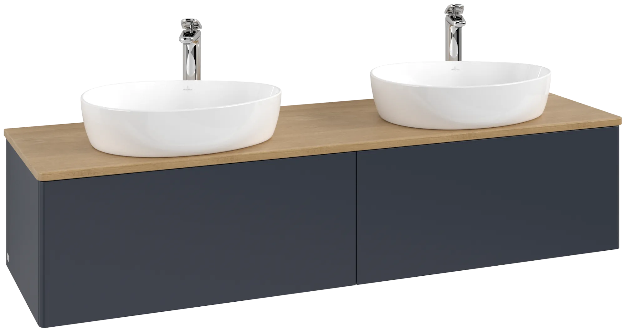 Villeroy & Boch Antao Waschbeckenunterschrank L39_5, 1600x360x500mm, Midnight Blue Matt Lacquer/Honey Oak