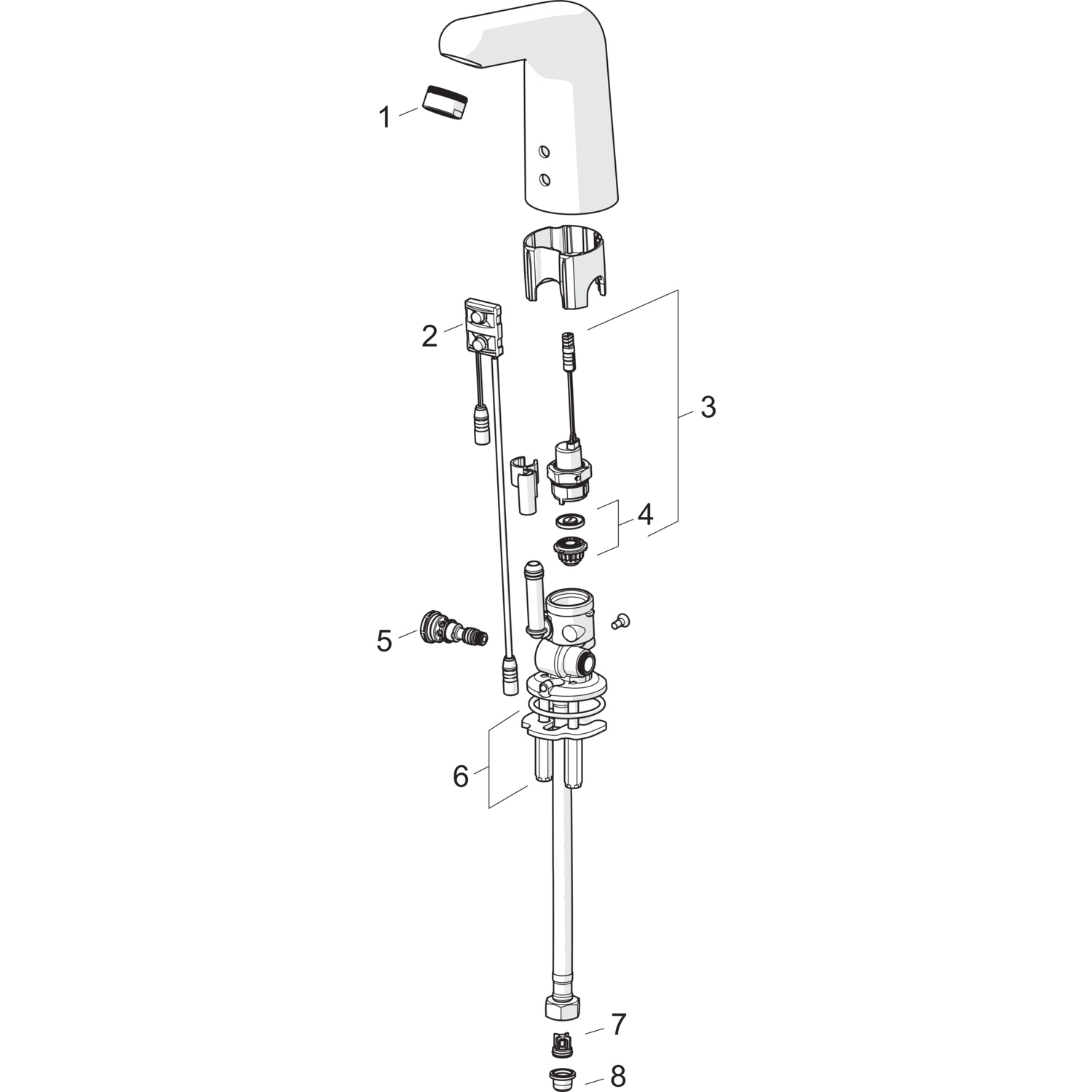 Hansa Waschtischarmatur, elektronisch „Medipro“ Ausladung 117 mm in Chrom Hansa Waschtischarmatur, elektronisch „Medipro“ Ausladung 117 mm in Chrom