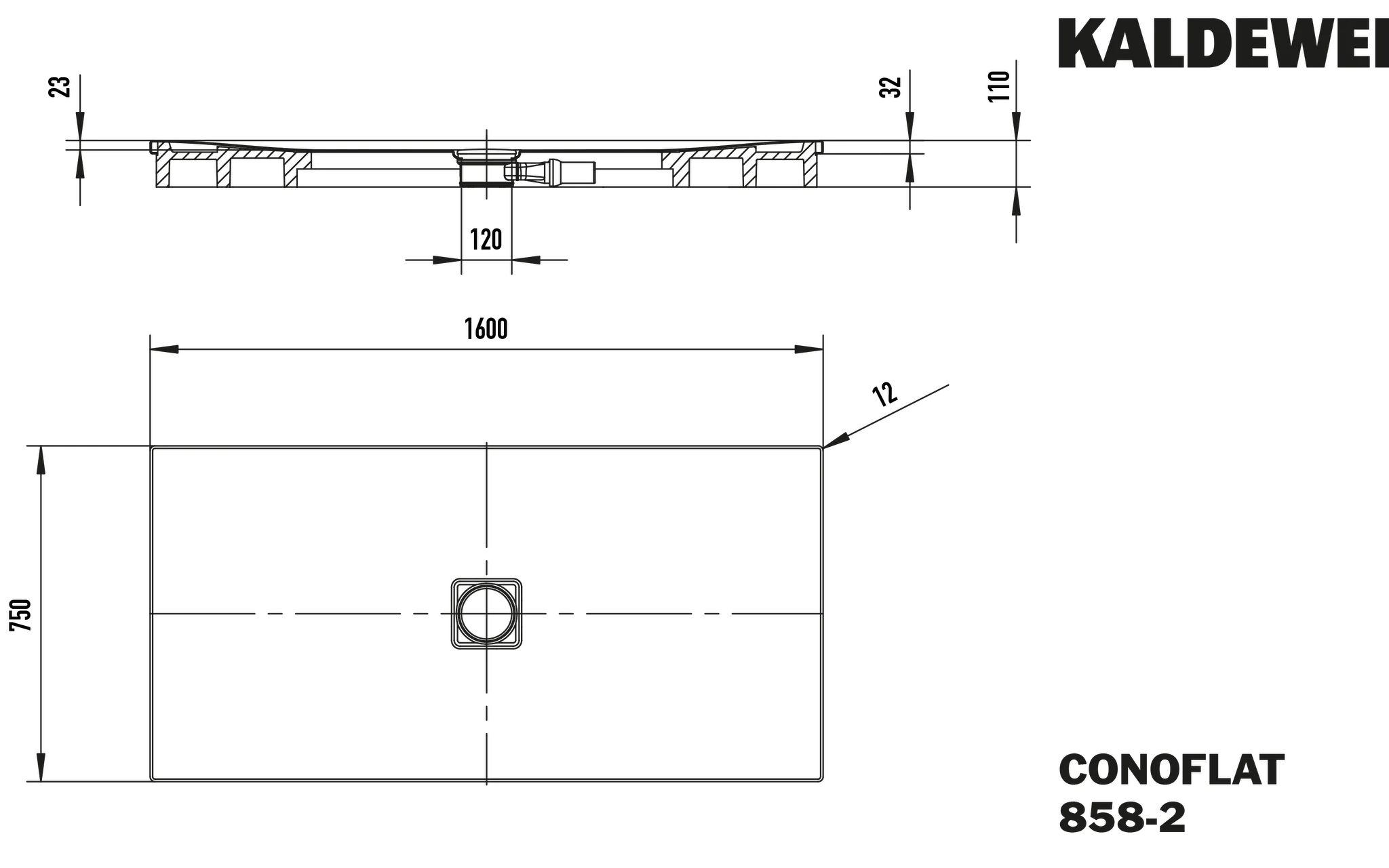 Kaldewei rechteck Duschwanne „Conoflat“ 75 × 160 cm in cool grey 30 Kaldewei rechteck Duschwanne „Conoflat“ 75 × 160 cm in cool grey 30