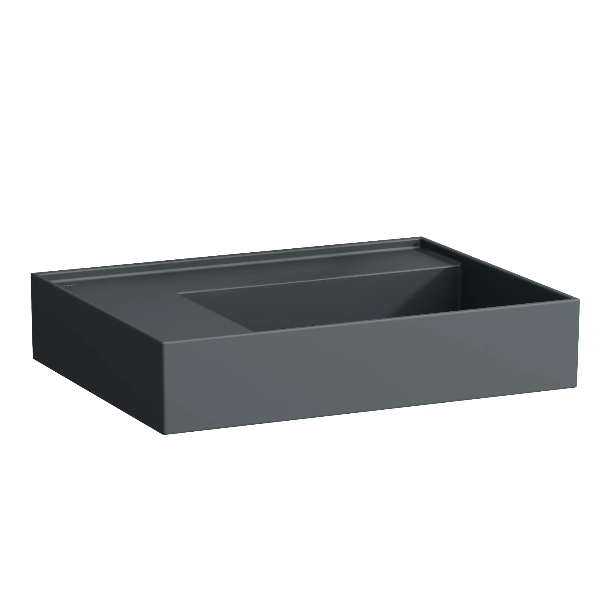 Waschtisch Kartell • 460x600x150 1 Hahnloch ohne Überlauf versteckter Ablauf Ablage links weiß
