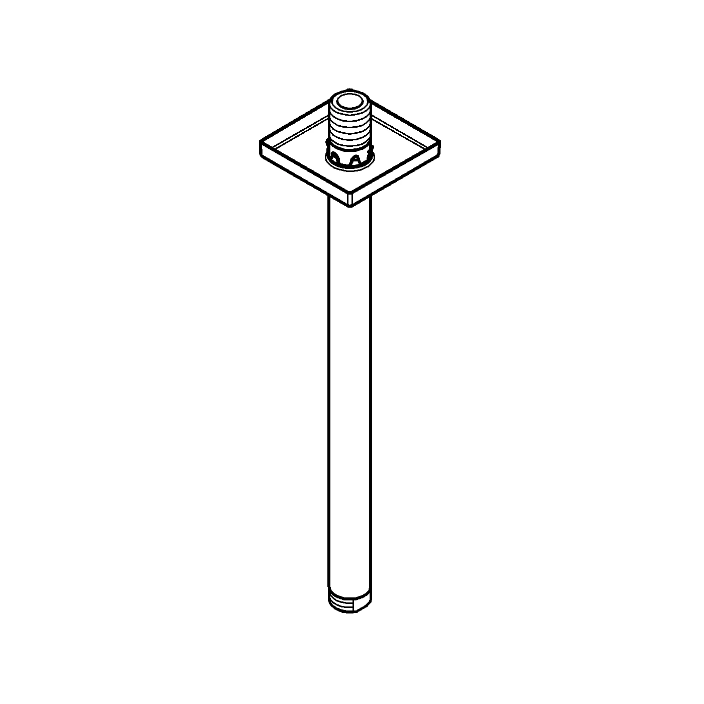 Deckenauslass Rainshower 27484, Länge 292 mm, mit eckiger Rosette, chrom