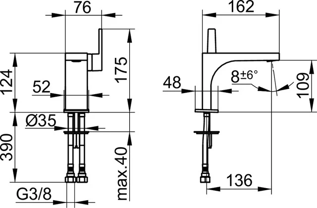 EHM-WT-Mischer Edition 11 51104, 110 o. Ablaufgrt., Schwarzchrom gebürstet EHM-WT-Mischer Edition 11 51104, 110 o. Ablaufgrt., Schwarzchrom gebürstet