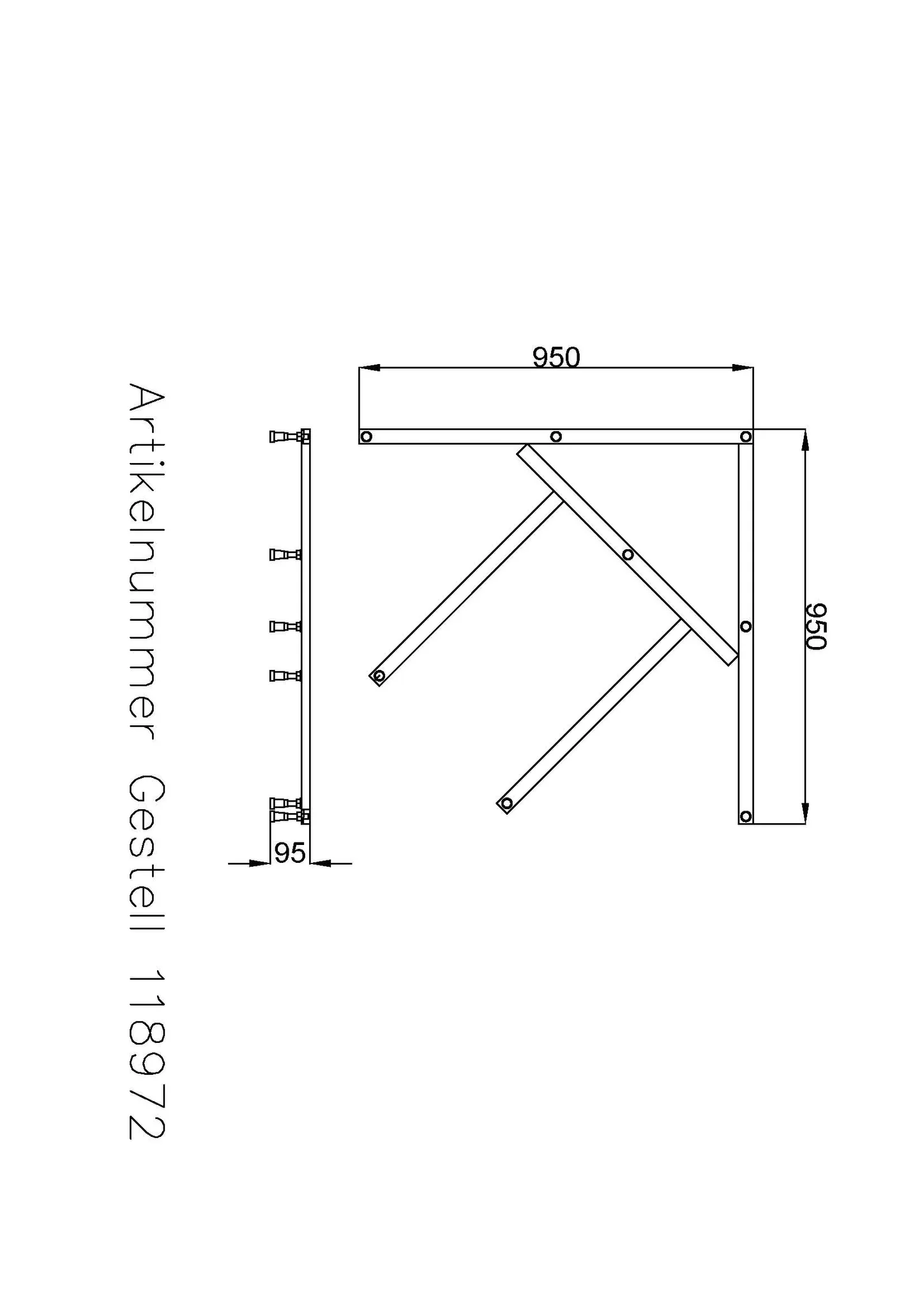 Hoesch Untergestell für Duschwanne „Muna“ 4197, 4220 100 × 98 cm Hoesch Untergestell für Duschwanne „Muna“ 4197, 4220 100 × 98 cm