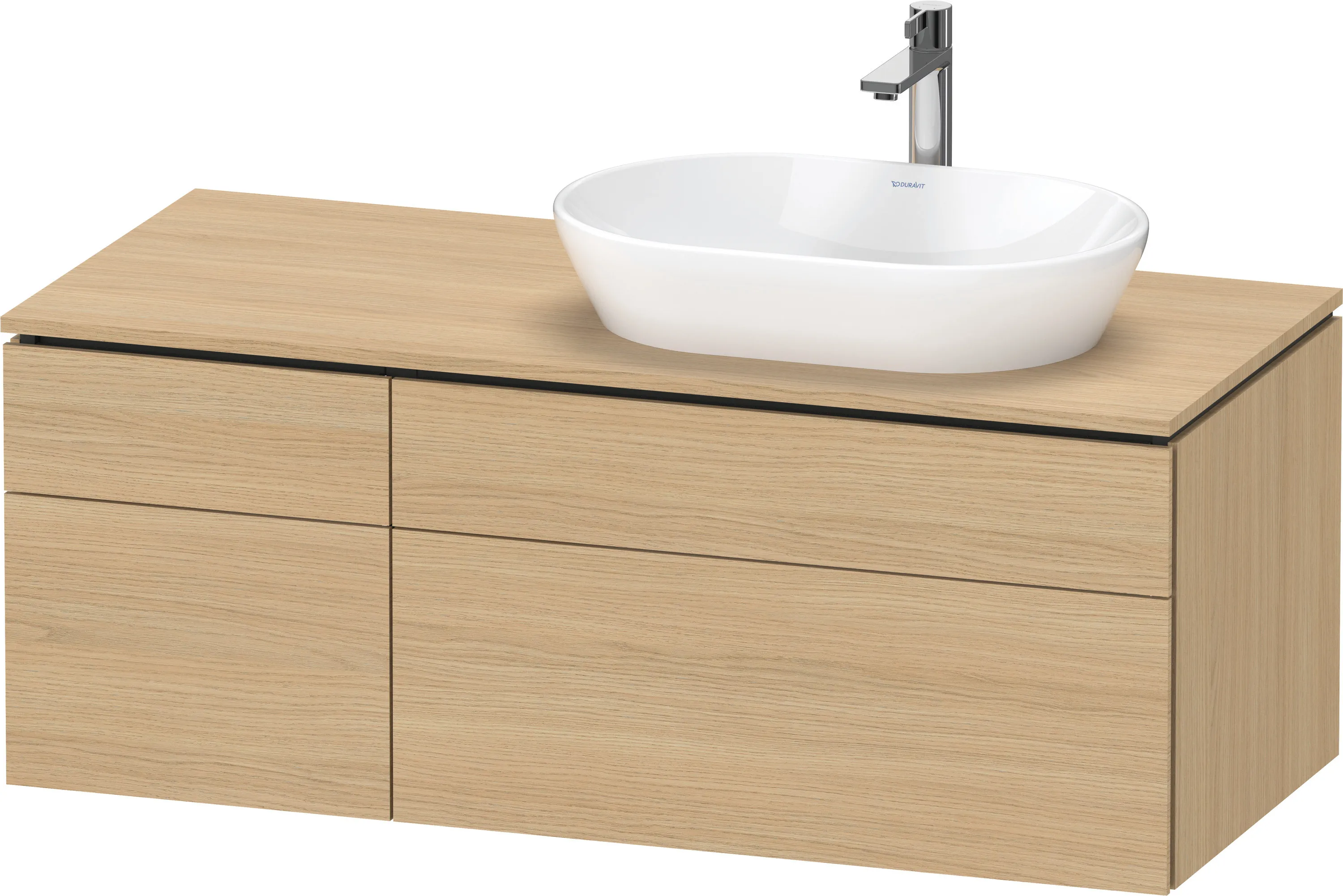 Duravit Waschtischunterschrank wandhängend „L-Cube“ 122 × 48,2 × 55 cm Eiche Natur, rechts