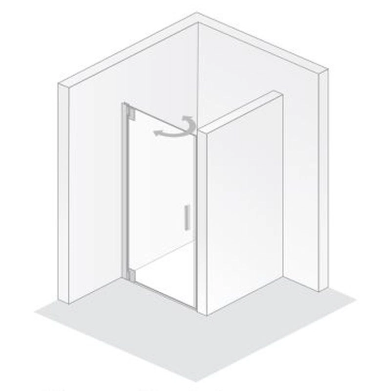 HSK Drehtür Nische pendelbar „K2P“ Glas Klar hell, Profile Chromoptik (Alu Hochglanz poliert), Scharniere nicht pendelbar, H: 2000 mm HSK Drehtür Nische pendelbar „K2P“ Glas Klar hell, Profile Chromoptik (Alu Hochglanz poliert), Scharniere nicht pendelbar, H: 2000 mm