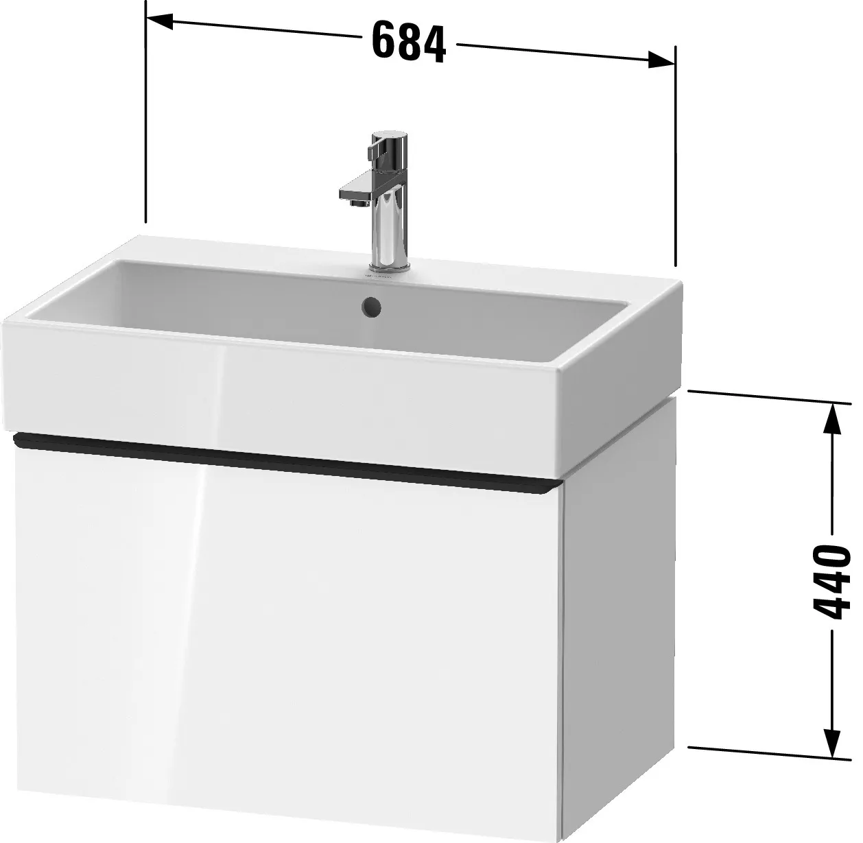 Duravit Waschtischunterschrank wandhängend „D-Neo“ 68,4 × 44 × 44,2 cm in Nussbaum Natur