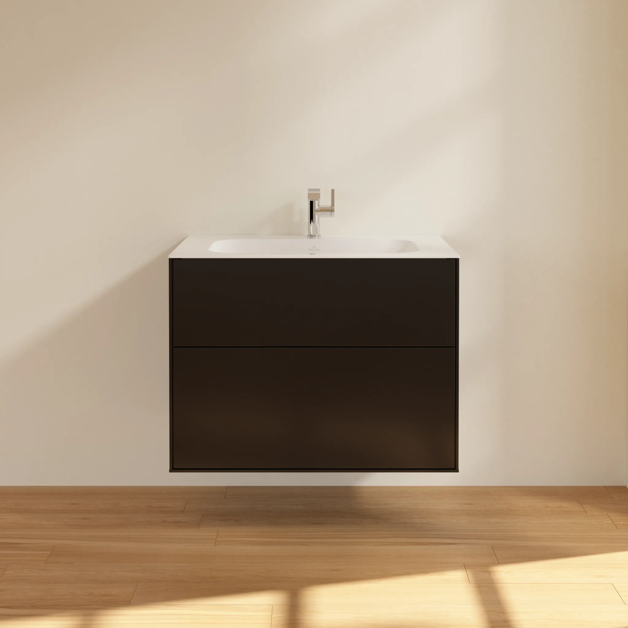Villeroy & Boch Finion Waschbeckenunterschrank F01, 796x591x498mm, Black Matt Lacquer