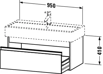 Duravit Waschtischunterschrank wandhängend „Ketho“ 95 × 41 × 44 cm Graphit Matt