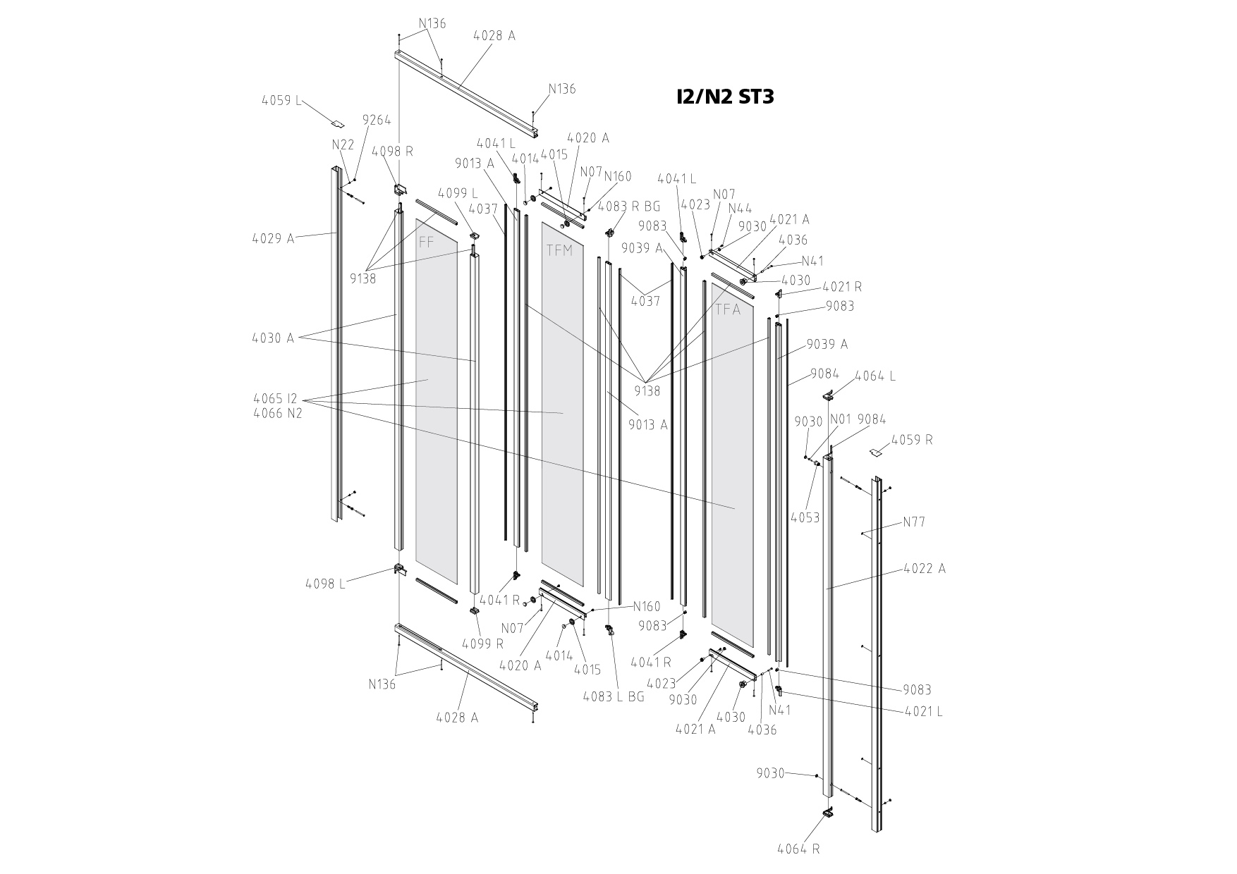 Kermi Duschtür Gleittür 3-teilig mit Festfeld für Nische und Ecke „NOVA 2000“ 175 cm Profile Weiß (RAL 9016) Kermi Duschtür Gleittür 3-teilig mit Festfeld für Nische und Ecke „NOVA 2000“ 175 cm Profile Weiß (RAL 9016)