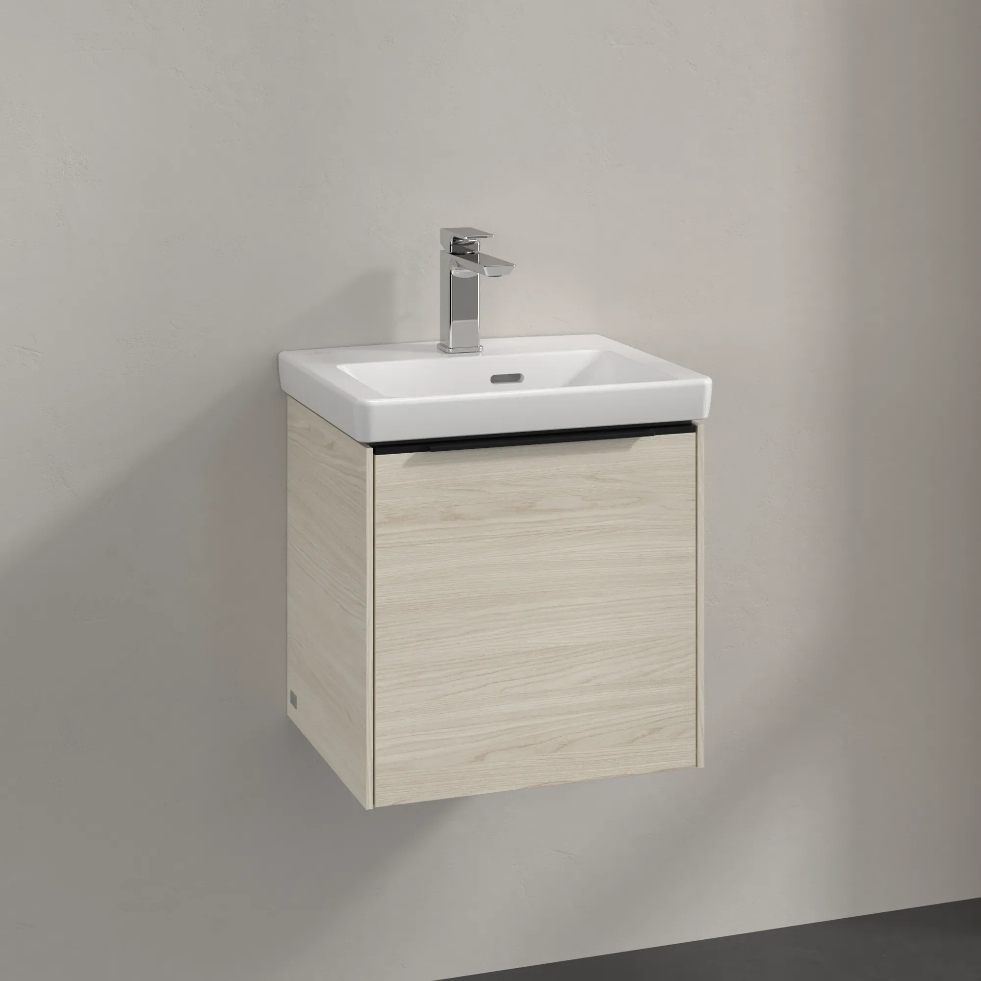 Villeroy & Boch Waschtischunterschrank mit Tür „Subway 3.0“ für Schrankwaschtisch 42,3 × 42,9 × 37,8 × 37,8 cm 1 Tür, Anschlag (Scharnier) rechts, Waschbecken mittig, 1 Tür, mittig, Anschlag rechts