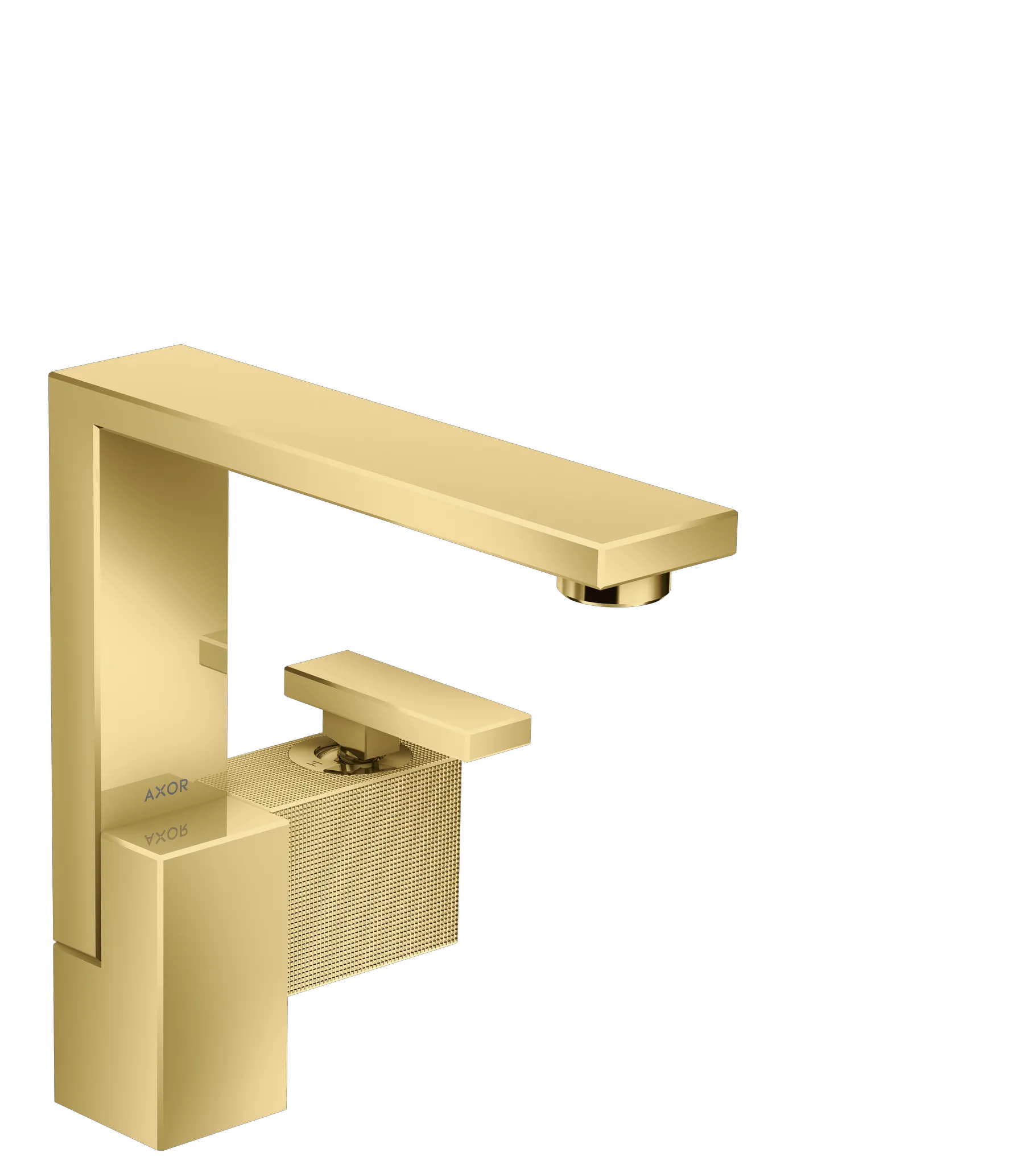 Hansgrohe AXOR Edge Einhebel-Waschtischmischer 190 mit Push-Open Ablaufgarnitur - Diamantschliff, Polished Gold Optic Hansgrohe AXOR Edge Einhebel-Waschtischmischer 190 mit Push-Open Ablaufgarnitur - Diamantschliff, Polished Gold Optic