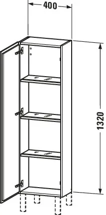 Duravit Halbhochschrank „L-Cube“ 40 × 132 × 24,3 cm