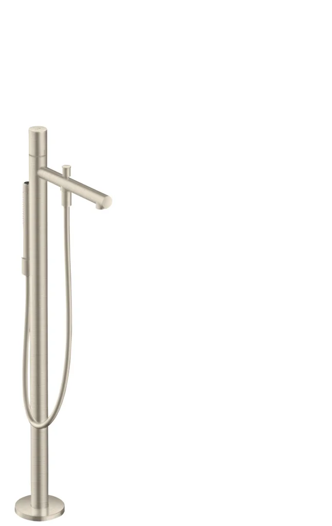 Hansgrohe AXOR Uno Einhebel-Wannenmischer bodenstehend, Brushed Nickel, Ausladung 244 mm