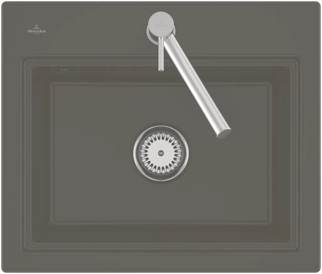 Villeroy & Boch flächenbündiges Küchenspülbecken „Subway Style“ 50 S flat 500 × 510 × 220 mm, für Becken rechts in Pure Black Villeroy & Boch flächenbündiges Küchenspülbecken „Subway Style“ 50 S flat 500 × 510 × 220 mm, für Becken rechts in Pure Black