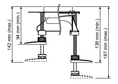 Montagefüße TECEdrainline 92 - 139 mm