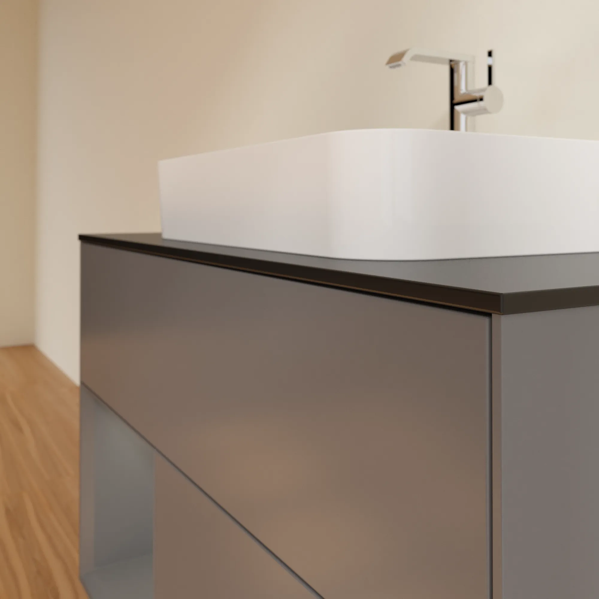 Villeroy & Boch Waschtischunterschrank „Finion“ für Schrankwaschtisch 1000 × 603 × 501 mm Anthracite Matt Lacquer, für Becken mittig Villeroy & Boch Waschtischunterschrank „Finion“ für Schrankwaschtisch 1000 × 603 × 501 mm Anthracite Matt Lacquer, für Becken mittig