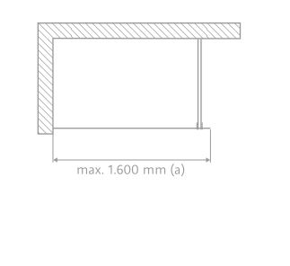 HSK rahmenlos Frontelement „Atelier Pur“ Walk in Glas Klar hell, Scharniere Edelstahllook