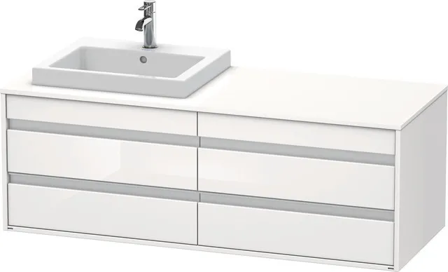 Duravit Waschtischunterschrank wandhängend „Ketho“ 140 × 49,6 × 55 cm Weiß Hochglanz Duravit Waschtischunterschrank wandhängend „Ketho“ 140 × 49,6 × 55 cm Weiß Hochglanz