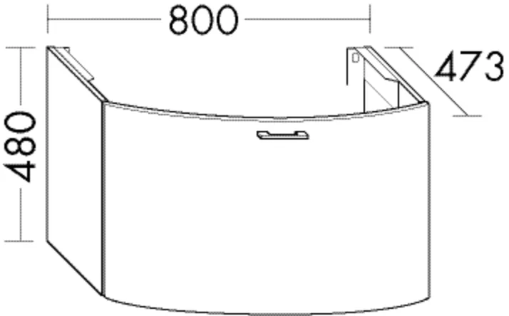 Burgbad Waschtischunterschrank Sys30, 800 mm breit, 480 mm hoch, 1 Auszug gebogen, inkl. Metallkonsolen Burgbad Waschtischunterschrank Sys30, 800 mm breit, 480 mm hoch, 1 Auszug gebogen, inkl. Metallkonsolen