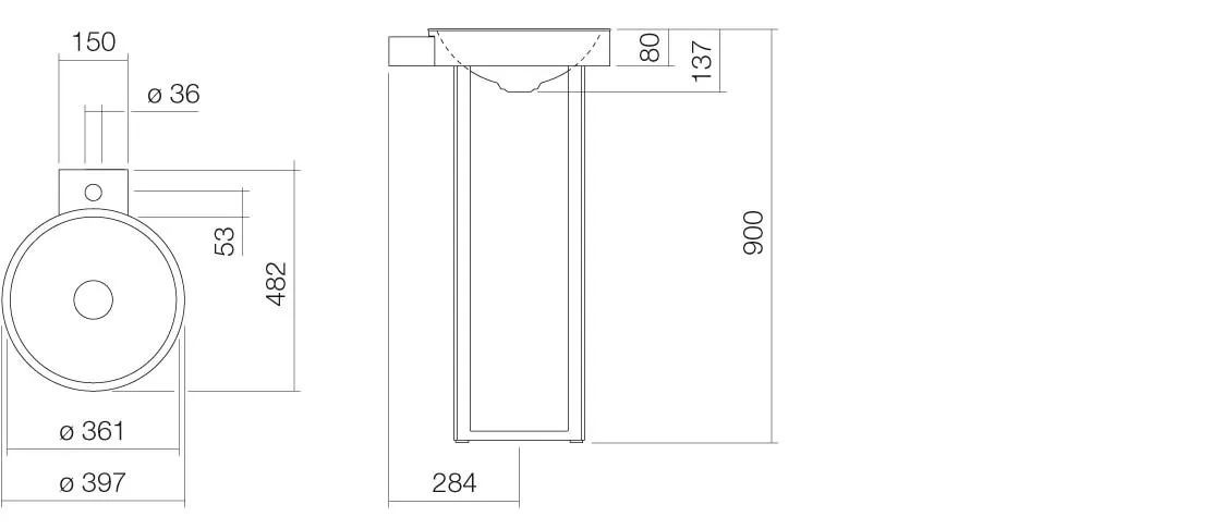 Alape Waschtisch RX400H.CR bicolor Alape Waschtisch RX400H.CR bicolor