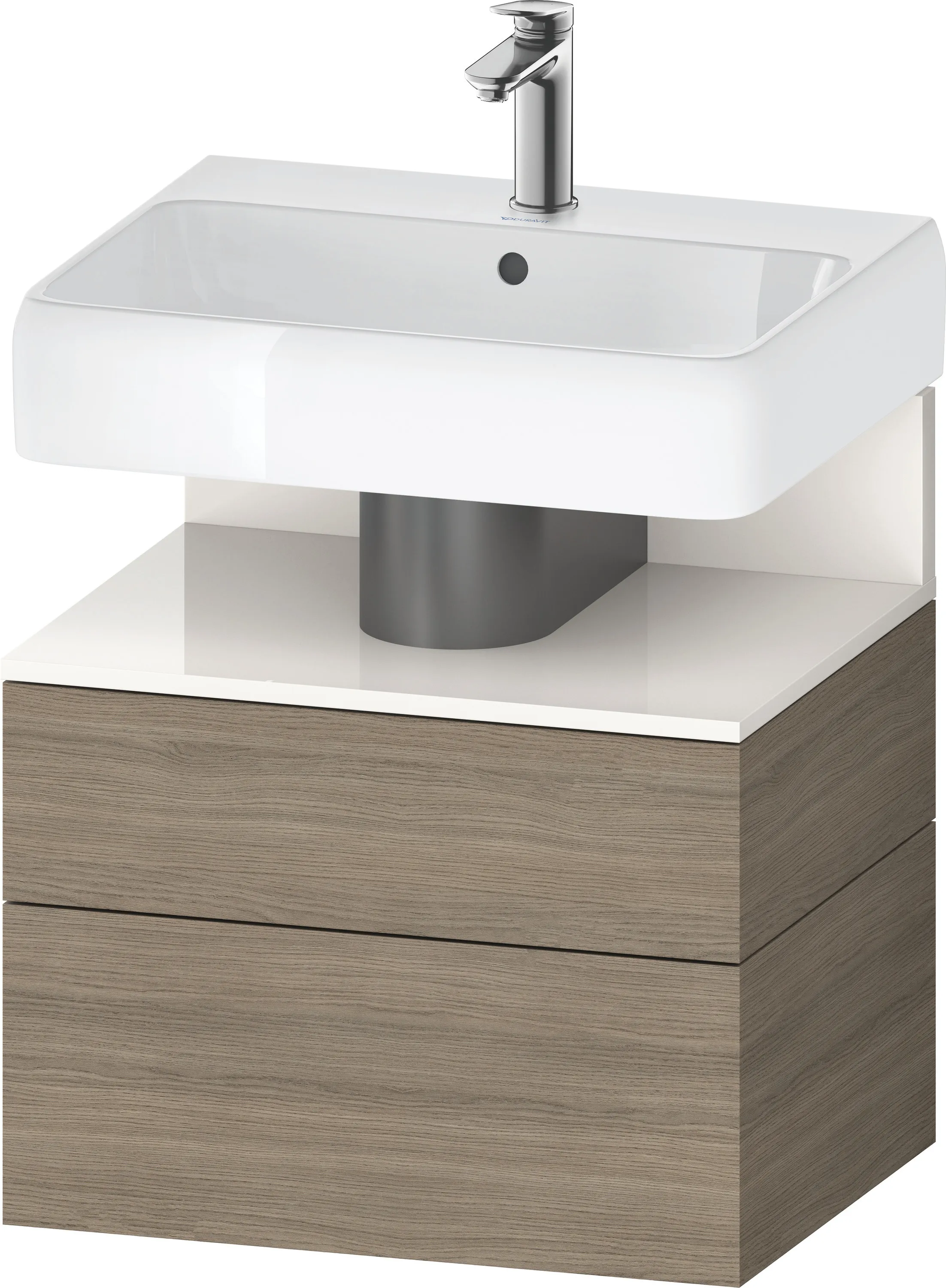 Duravit Waschtischunterschrank wandhängend „Qatego“ 59 × 59 × 47 cm in, mit Beleuchtung Duravit Waschtischunterschrank wandhängend „Qatego“ 59 × 59 × 47 cm in, mit Beleuchtung