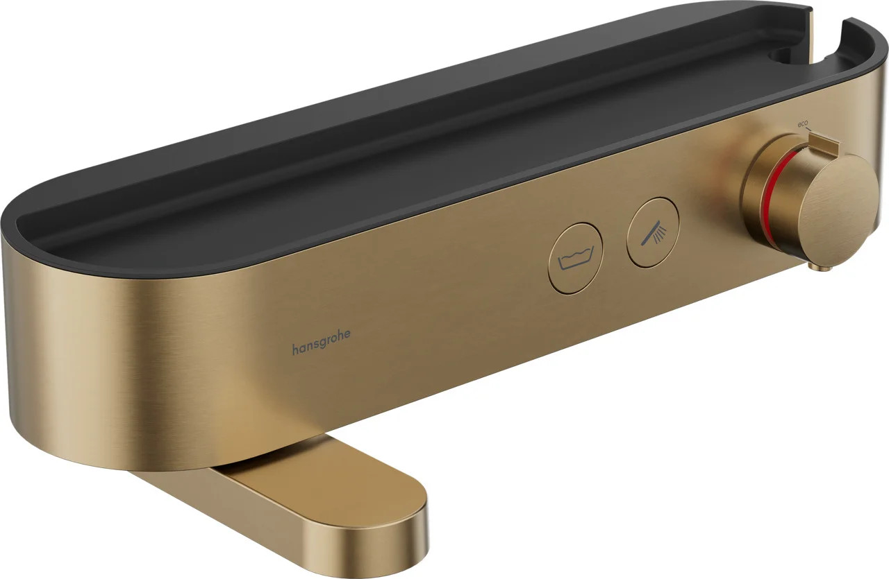 Hansgrohe ShowerTablet Select Wannenthermostat 400 Aufputz, Brushed Bronze, schwenkbarer Wannenauslauf, 2 Verbraucher, gleichzeitige Nutzung, Temperatur- und Volumensteuerung, max. Durchflussmenge 20,9 l/min bei 3 bar, Anschluss DN15