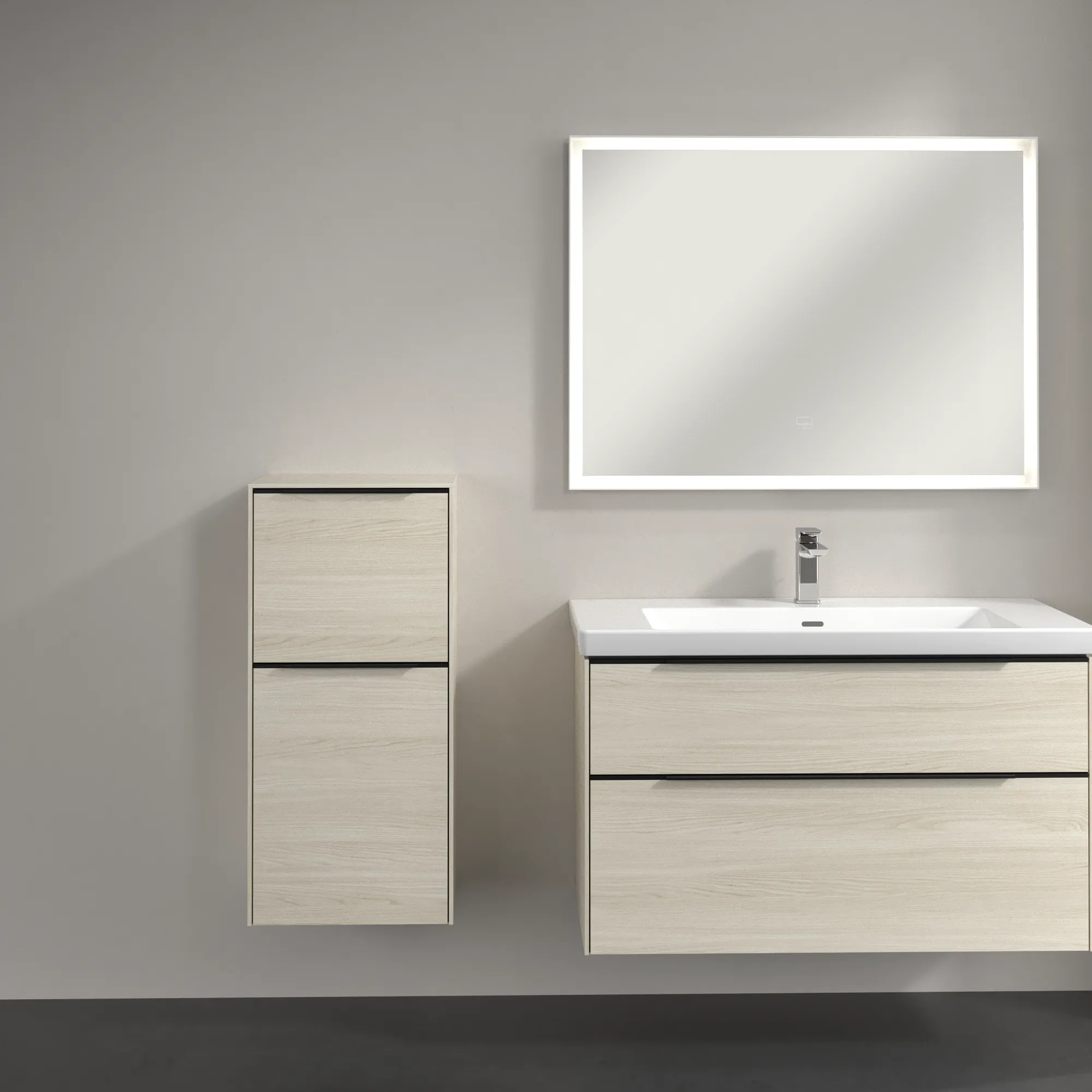 Villeroy & Boch Seitenschrank „Subway 3.0“ 40 × 86 × 36,2 × 36,2 cm 1 Auszug, 1 Tür, Anschlag (Scharnier) links, 1 Tür, Anschlag links