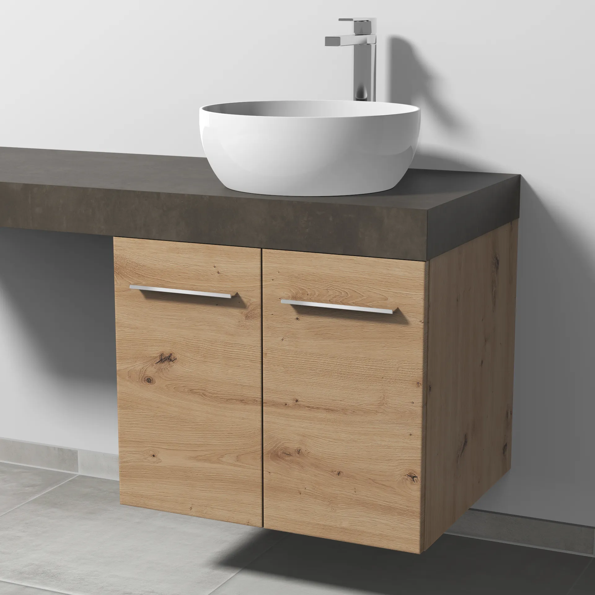 Sanipa Waschtischunterschrank „2morrow“ 600 × 510 × 520 mm in Eiche Natural-Touch